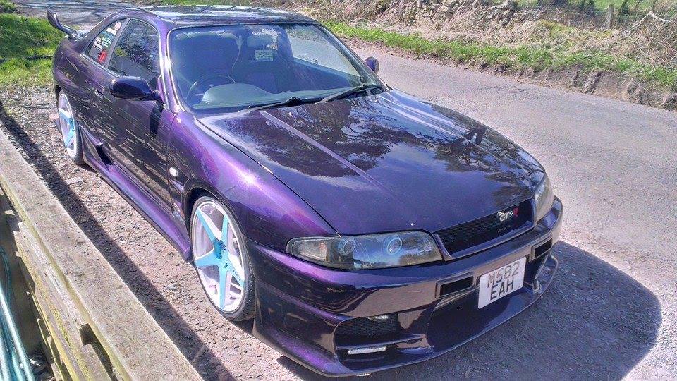 Violet Purple Nissan Skyine painted with Violet Ghost Pearl.