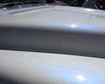 White Chevy Truck hood custom painted with Blue Ghost Pearl®