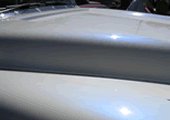 White Chevy Truck hood custom painted with Blue Ghost Pearl®