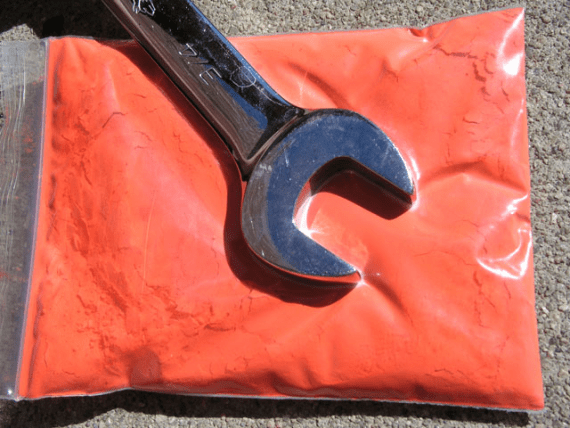 25 gram bag of orange-thermochromic-paint-pigment