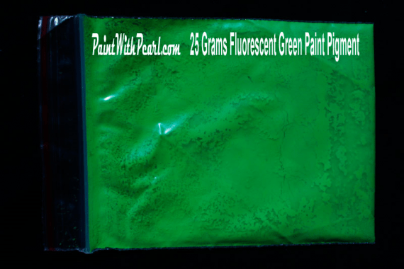 25 gram bag of green-fluorescent-paint-pigment