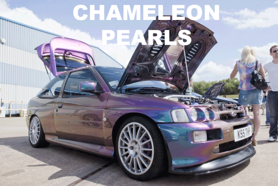 Chameleon Pearls in every multi-color option here. Works in paint, powder coat, even nail polish and shoe polish. Try our Chameleon Colors!