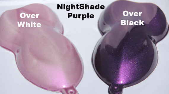 Nightshade Purple-Pink Candy Paint Pearl over White and Black