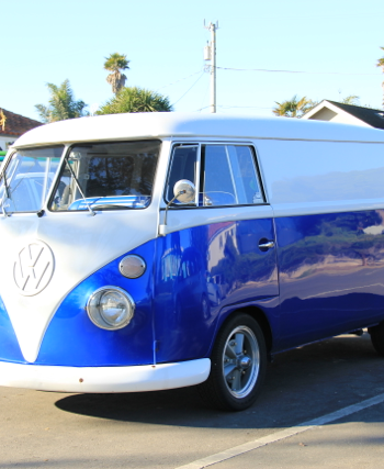 Royal Blue Candy Pearls VW Micro Bus Van.