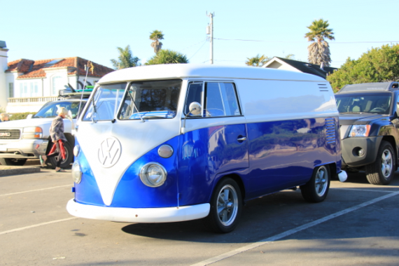 Royal Blue Candy Pearls VW Micro Bus Van.