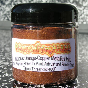 Jar of Orange-Copper metal flake.