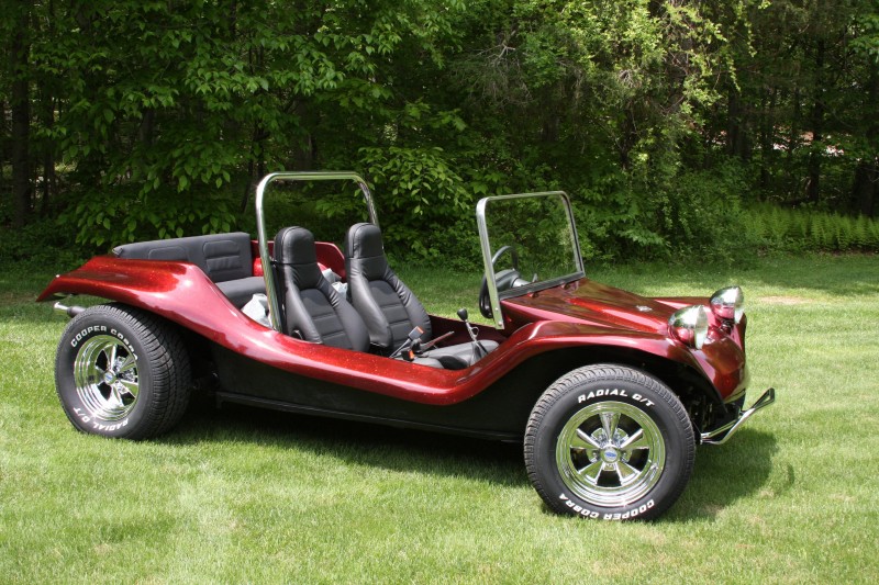 fire red flake on a dune buggy