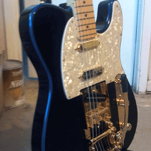 Violet Blue Fender Telecaster painted with our Violet Blue Ghost Pearl