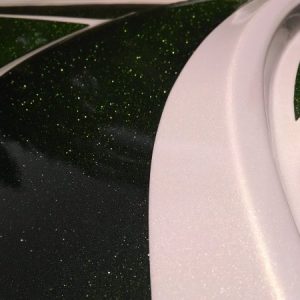 moss green metal flake on jet boat