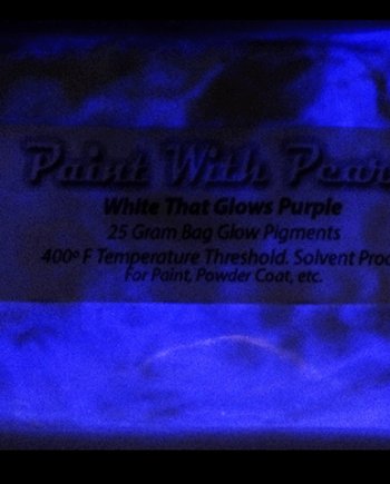 White Glows Purple glow in the dark pigment. Mix into any paint or other coatings.